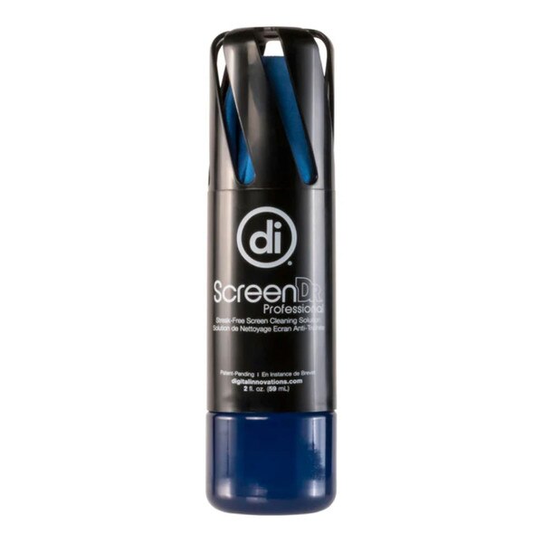 A two ounce can of screen cleaner with a six inch blue cloth.