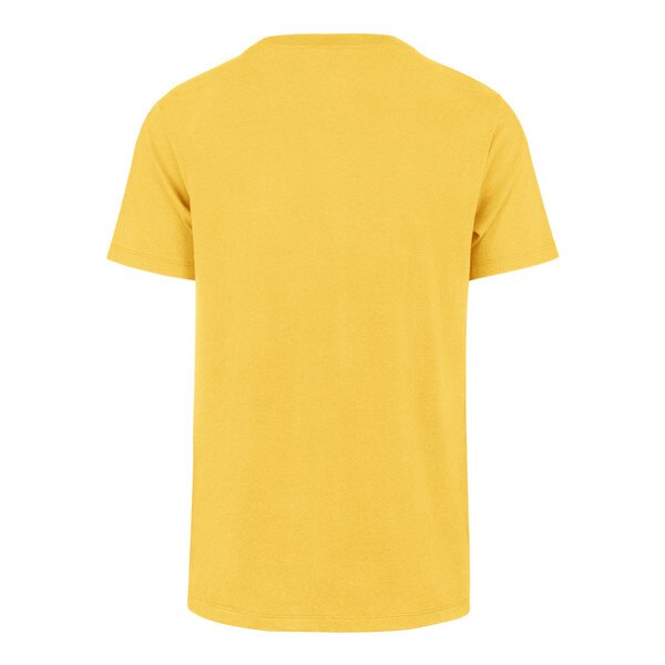 Back view of a solid gold t-shirt with no graphics or text.