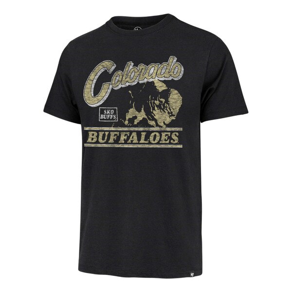 Black t-shirt with "Colorado" written in big bold letters with a vintage buffalo next to "sko buffs" in a white box with "Buffaloes" written underneath.