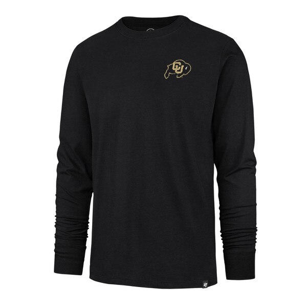 An all black long sleeve with CU Buffalo logo on the right chest. The logo has a slightly distressed design.