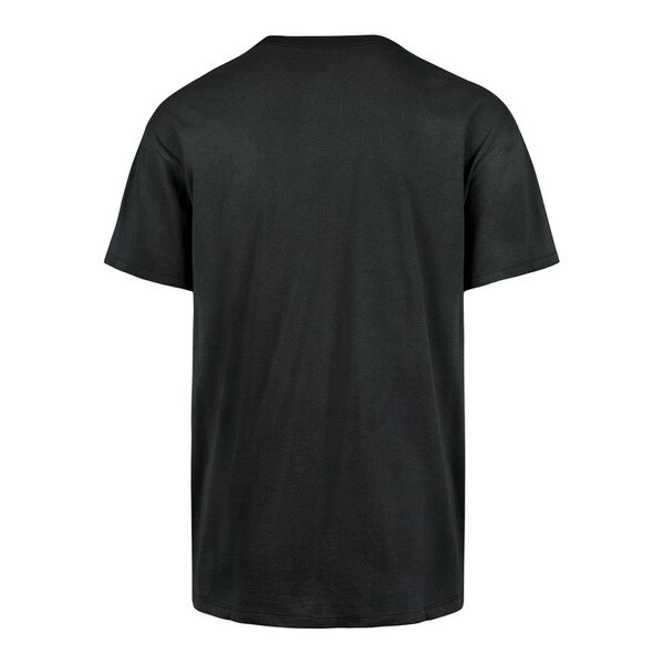 Back view of a plain black short-sleeve t-shirt with no graphics or text.