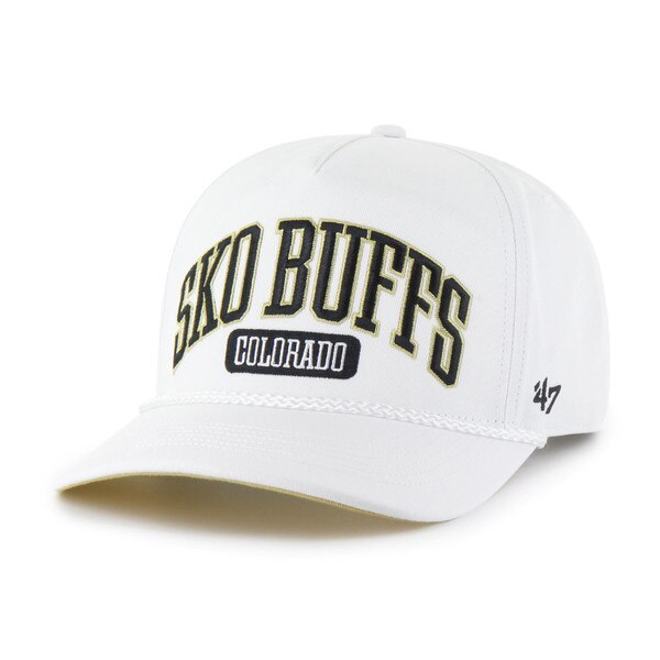 White Colorado Buffaloes ’47 brand hat with “SKO BUFFS” and “COLORADO” embroidered on the front.