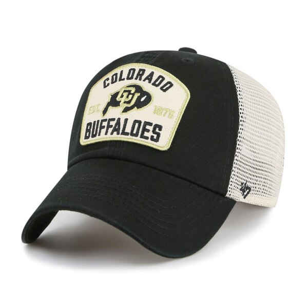 Black and cream trucker hat with Colorado Buffaloes patch featuring CU Buffaloes logo and EST. 1876 text on front panel
