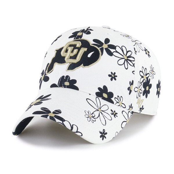 University of Colorado Buffaloes floral print adjustable hat with embroidered CU logo on front