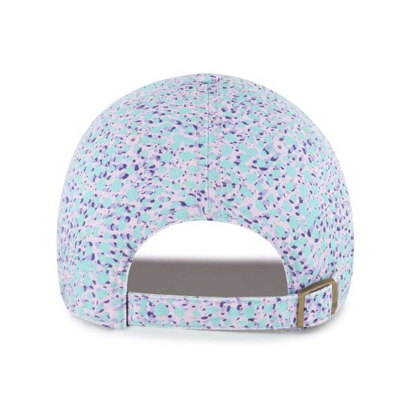 Back view of multicolor speckled hat with adjustable strap
