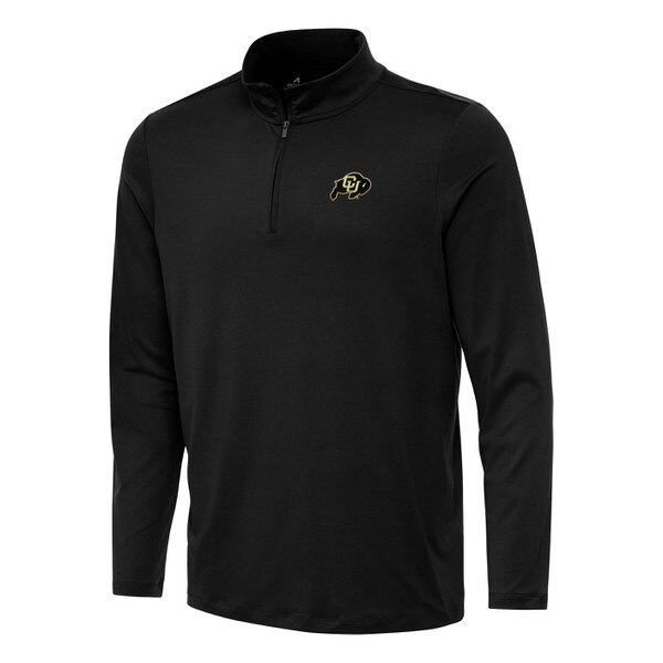A black collared quarter zip jacket with a c-u buffalo logo on the left chest.