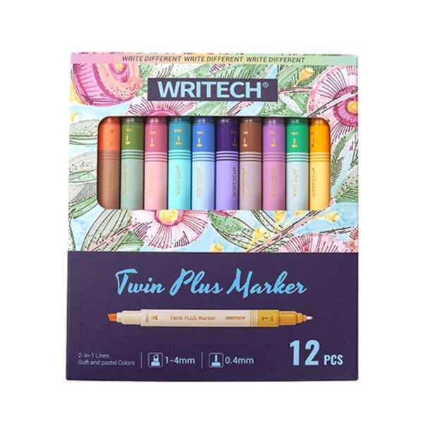 A photo of the twelve pack of dual-end markers.