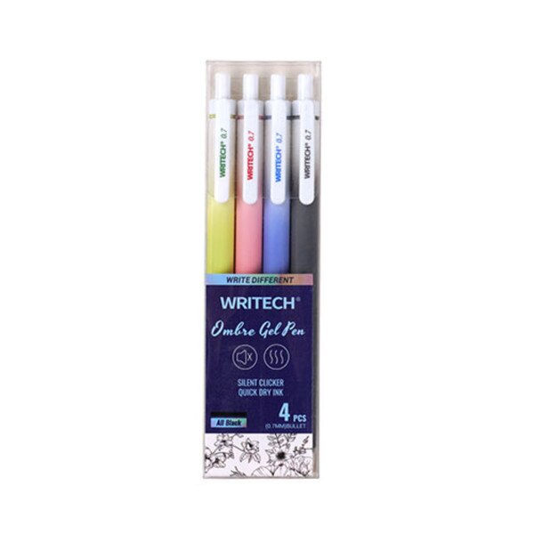 A photo of the four pack of gel pens.