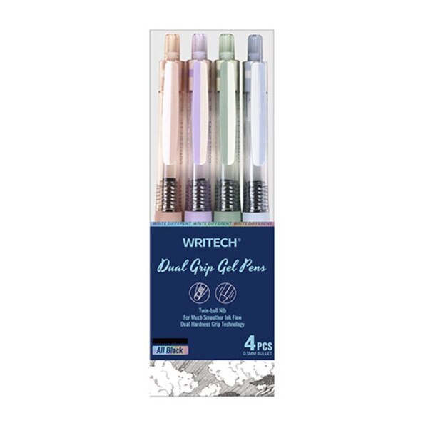 A photo of the 4 pack of dual-grip gel pens.