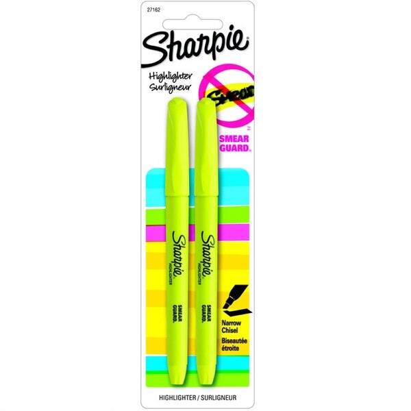 2-pack of bright yellow highlighters.