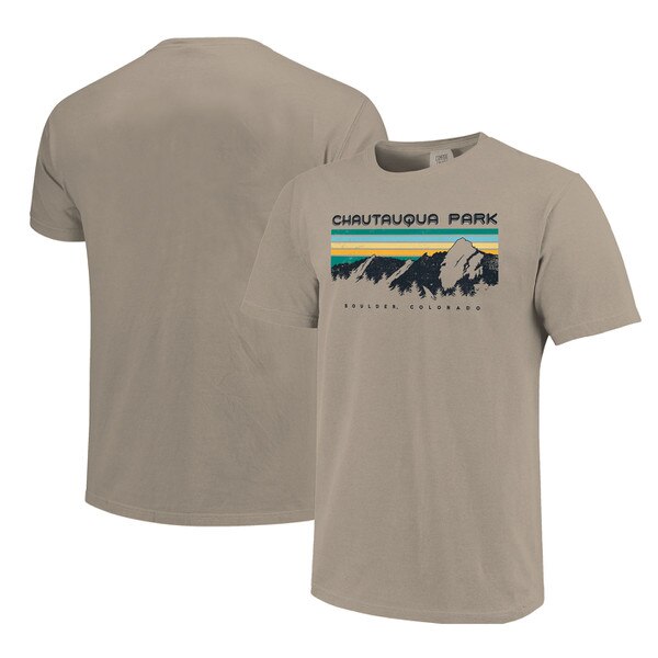 This picture is an image of the front and back of the shirt. The color is described as sand but the color leans slightly green.