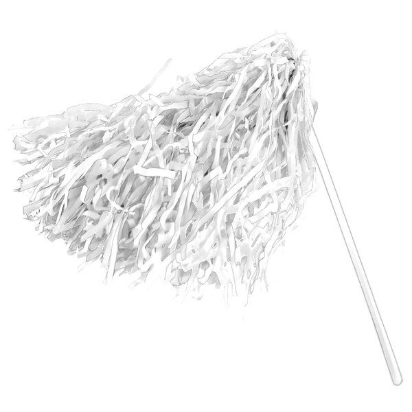 A white Spirit pom pom with a white handle.