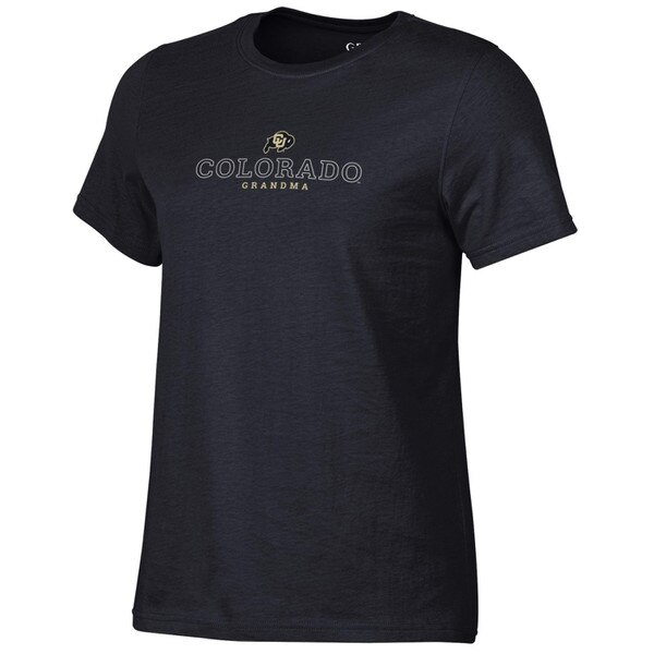A black women's Gear for Sports short sleeve t-shirt with C.U buffalo logo and "Colorado Grandma" underneath.