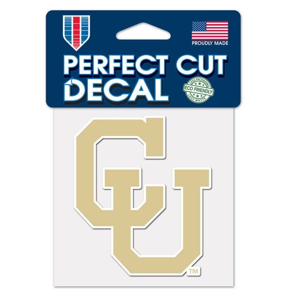 Vegas gold decal of the interlocking CU logo with a thin white outline around the letters.