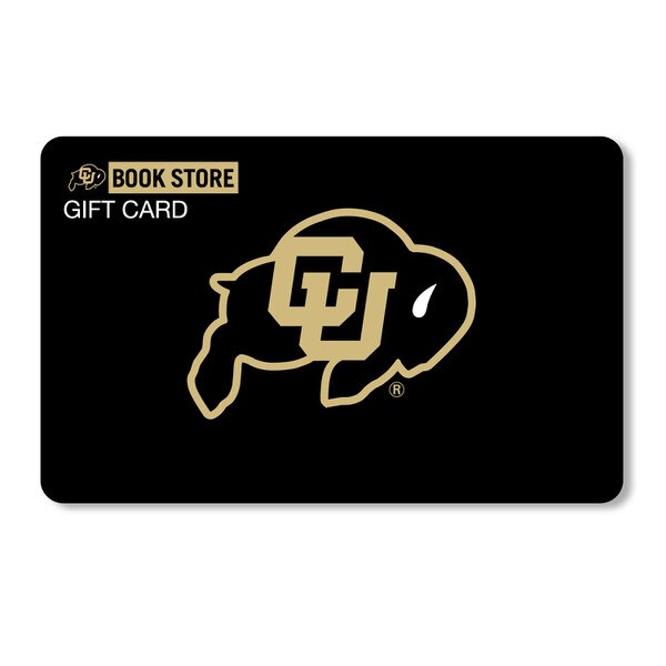 CU Book Store gift card with Colorado Buffaloes logo on black background