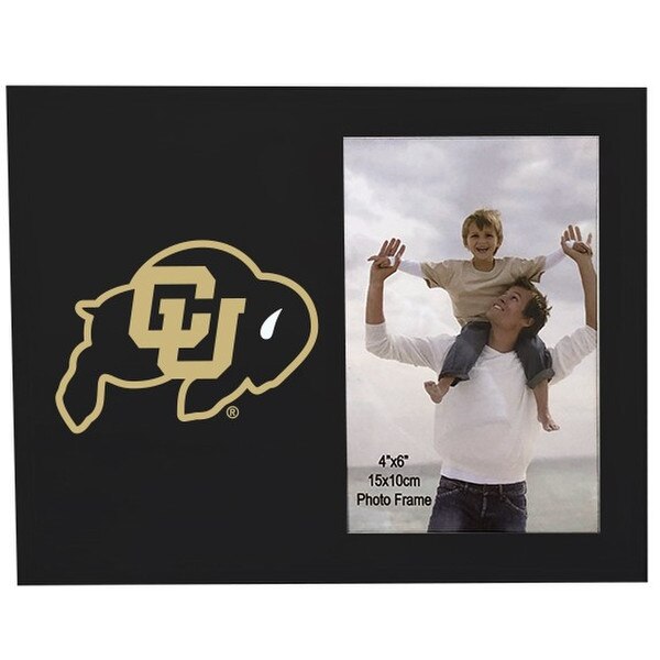 A rectangle black photo frame. CU Buffalo logo on the left in gold and place for 4x6 photo on the right.