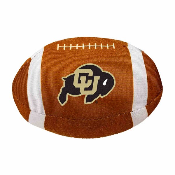 Plush football featuring Colorado Buffaloes logo and CU Buffs design