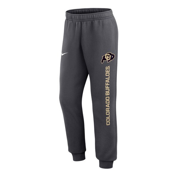Anthracite Nike sweatpants with Colorado Buffaloes text and logo on left leg