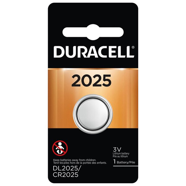 A packaged 2025 Duracell coin battery.